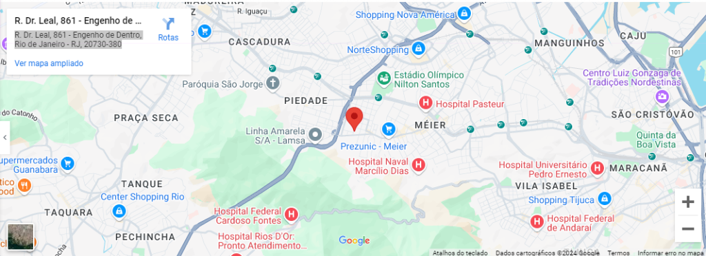 Espaço para eventos no Meier.